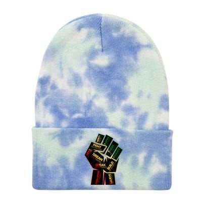 Cool Black History Month Historical Figures Protest Fist Tie Dye 12in Knit Beanie