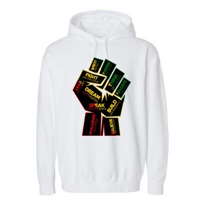 Cool Black History Month Historical Figures Protest Fist Garment-Dyed Fleece Hoodie