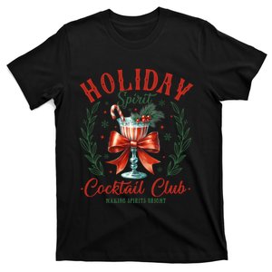 Coquette Bow Holiday Spirit Cocktail Club Christmas Party T-Shirt