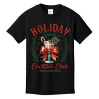 Coquette Bow Holiday Spirit Cocktail Club Christmas Party Kids T-Shirt