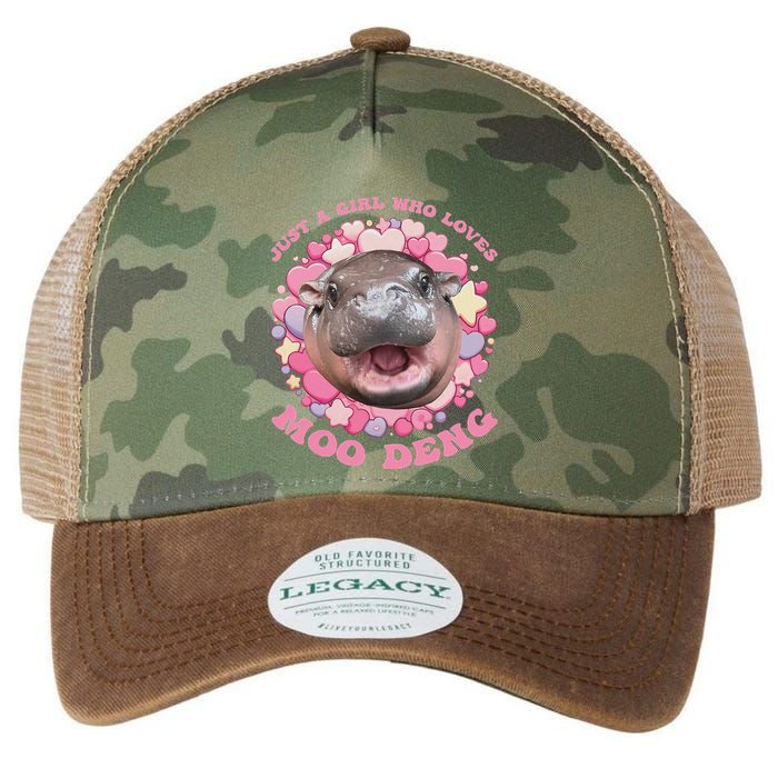 Cute Baby Hippo Moo Deng Cool Just A Girl Who Loves Moo Deng Legacy Tie Dye Trucker Hat
