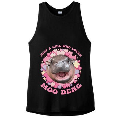 Cute Baby Hippo Moo Deng Cool Just A Girl Who Loves Moo Deng Ladies PosiCharge Tri-Blend Wicking Tank