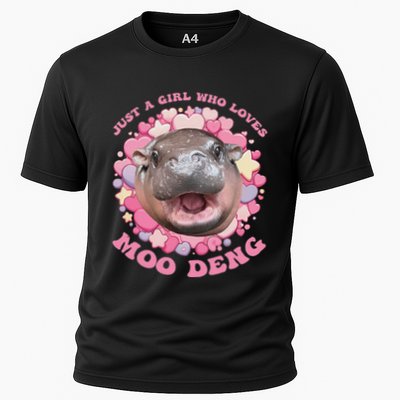 Cute Baby Hippo Moo Deng Cool Just A Girl Who Loves Moo Deng Performance Shirt