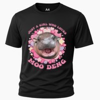 Cute Baby Hippo Moo Deng Cool Just A Girl Who Loves Moo Deng Cooling Performance Crew T-Shirt