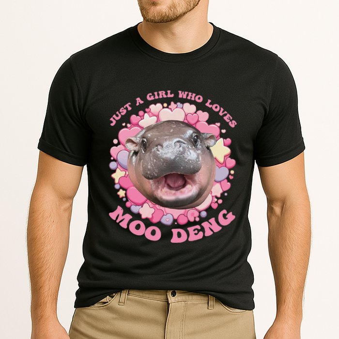Cute Baby Hippo Moo Deng Cool Just A Girl Who Loves Moo Deng Cooling Performance Crew T-Shirt