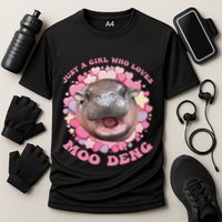 Cute Baby Hippo Moo Deng Cool Just A Girl Who Loves Moo Deng Cooling Performance Crew T-Shirt