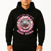 Cute Baby Hippo Moo Deng Cool Just A Girl Who Loves Moo Deng Hoodie