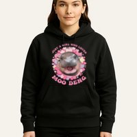 Cute Baby Hippo Moo Deng Cool Just A Girl Who Loves Moo Deng Hoodie