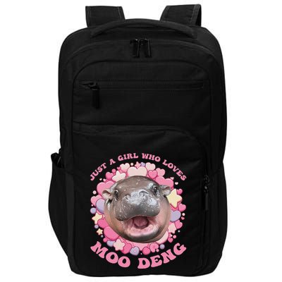 Cute Baby Hippo Moo Deng Cool Just A Girl Who Loves Moo Deng Impact Tech Backpack