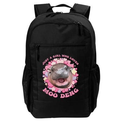 Cute Baby Hippo Moo Deng Cool Just A Girl Who Loves Moo Deng Backpack