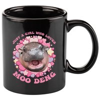 Cute Baby Hippo Moo Deng Cool Just A Girl Who Loves Moo Deng 11oz C Handle Ceramic Mug