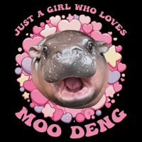 Cute Baby Hippo Moo Deng Cool Just A Girl Who Loves Moo Deng 16 in Basic Backpack