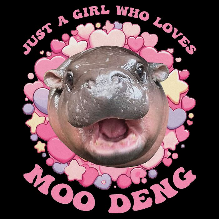 Cute Baby Hippo Moo Deng Cool Just A Girl Who Loves Moo Deng 16 in Basic Backpack