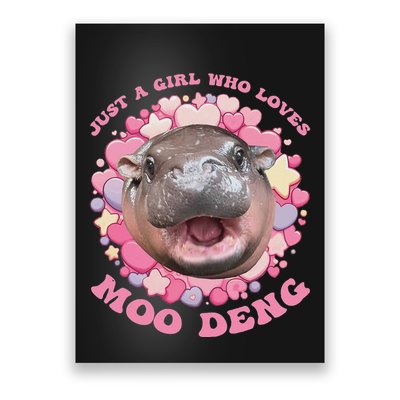 Cute Baby Hippo Moo Deng Cool Just A Girl Who Loves Moo Deng Poster