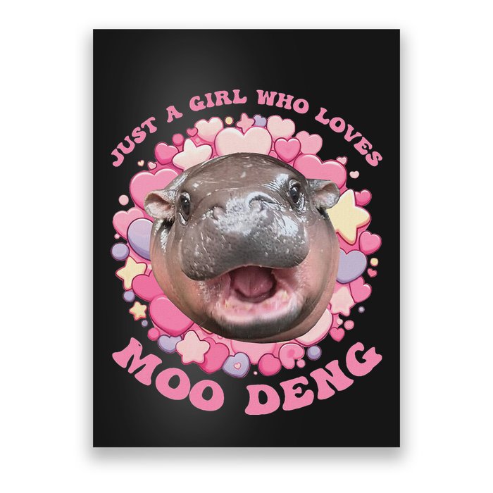 Cute Baby Hippo Moo Deng Cool Just A Girl Who Loves Moo Deng Poster