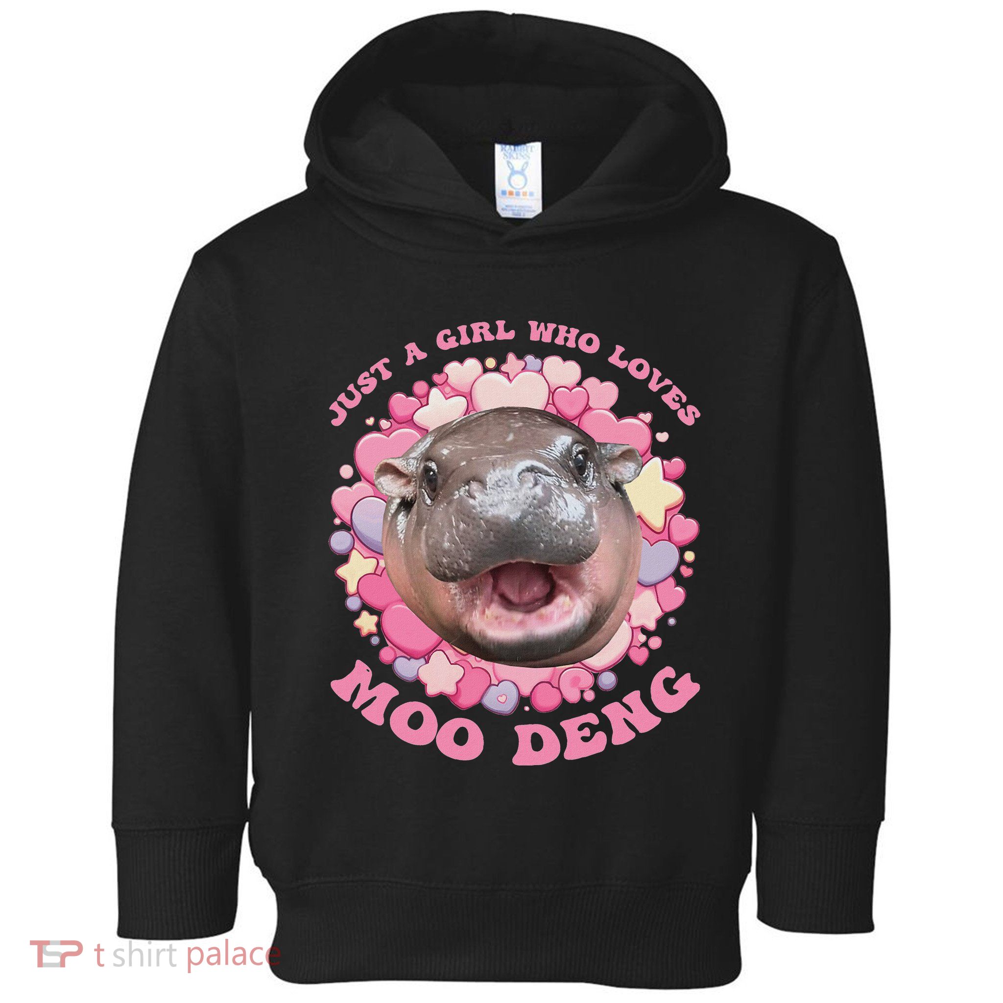 Cute Baby Hippo Moo Deng Cool Just A Girl Who Loves Moo Deng Toddler Hoodie