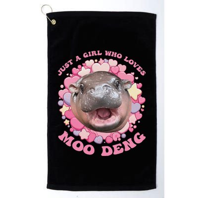 Cute Baby Hippo Moo Deng Cool Just A Girl Who Loves Moo Deng Golf Towel