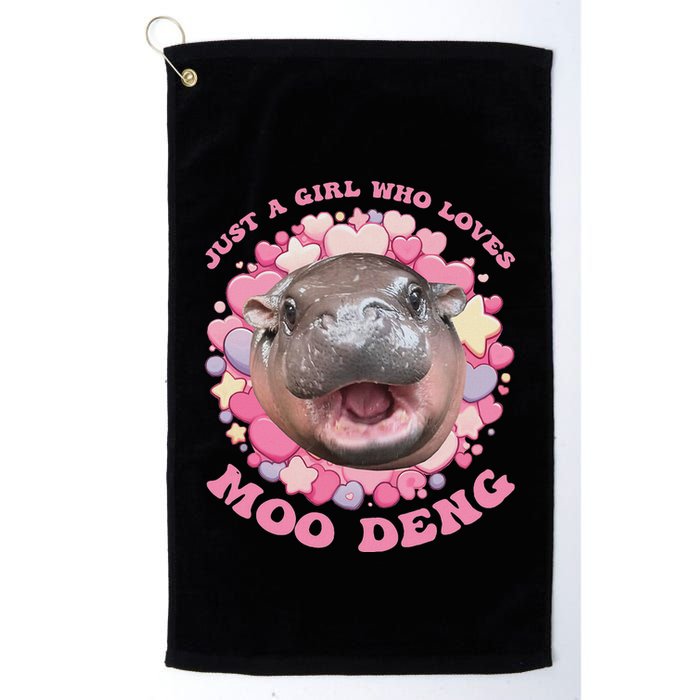 Cute Baby Hippo Moo Deng Cool Just A Girl Who Loves Moo Deng Golf Towel
