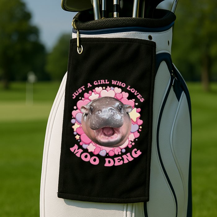 Cute Baby Hippo Moo Deng Cool Just A Girl Who Loves Moo Deng Golf Towel