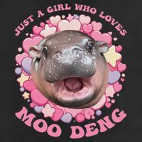 Cute Baby Hippo Moo Deng Cool Just A Girl Who Loves Moo Deng Golf Towel