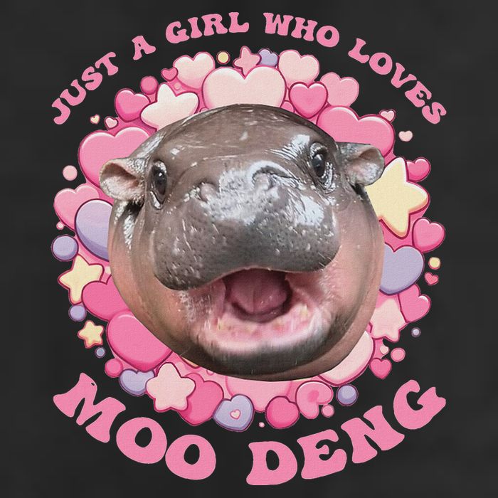 Cute Baby Hippo Moo Deng Cool Just A Girl Who Loves Moo Deng Golf Towel