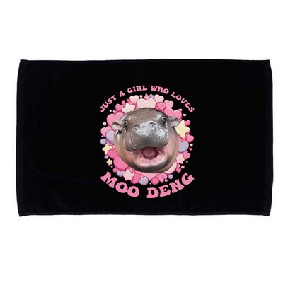 Cute Baby Hippo Moo Deng Cool Just A Girl Who Loves Moo Deng Microfiber Hand Towel