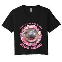 Cute Baby Hippo Moo Deng Cool Just A Girl Who Loves Moo Deng Crop Top