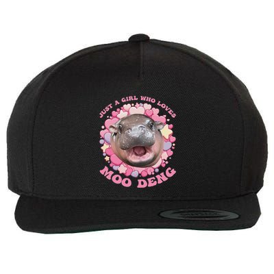 Cute Baby Hippo Moo Deng Cool Just A Girl Who Loves Moo Deng Wool Snapback Cap