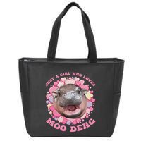 Cute Baby Hippo Moo Deng Cool Just A Girl Who Loves Moo Deng Zip Tote Bag