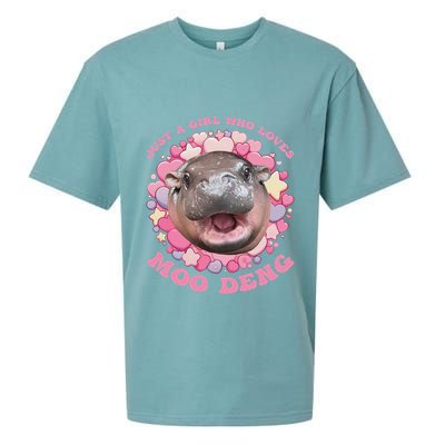 Cute Baby Hippo Moo Deng Cool Just A Girl Who Loves Moo Deng Sueded Cloud Jersey T-Shirt
