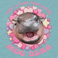 Cute Baby Hippo Moo Deng Cool Just A Girl Who Loves Moo Deng Sueded Cloud Jersey T-Shirt