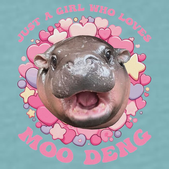 Cute Baby Hippo Moo Deng Cool Just A Girl Who Loves Moo Deng Sueded Cloud Jersey T-Shirt