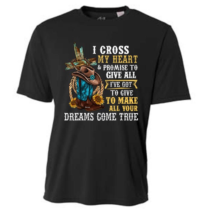 Cowgirl Boots & Hat I Cross My Heart Western Country Cooling Performance Crew T-Shirt