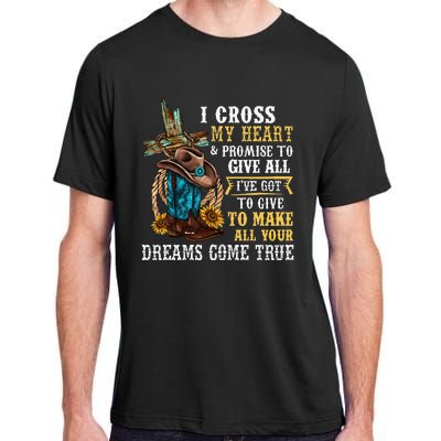 Cowgirl Boots & Hat I Cross My Heart Western Country Adult ChromaSoft Performance T-Shirt