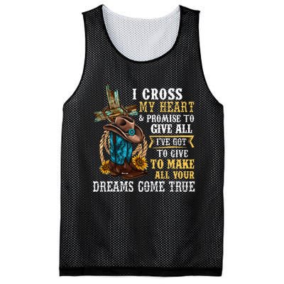 Cowgirl Boots & Hat I Cross My Heart Western Country Mesh Reversible Basketball Jersey Tank