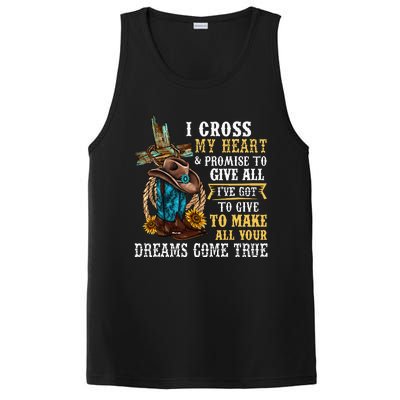 Cowgirl Boots & Hat I Cross My Heart Western Country PosiCharge Competitor Tank