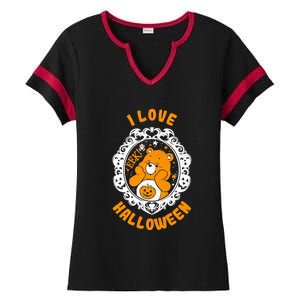 C.a.r.e Bears Halloween Trick Or Sweet Bear Spooky Poster Ladies Halftime Notch Neck Tee