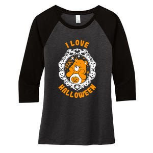 C.a.r.e Bears Halloween Trick Or Sweet Bear Spooky Poster Women's Tri-Blend 3/4-Sleeve Raglan Shirt