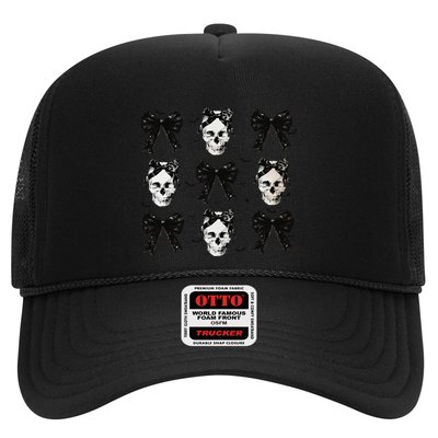 Coquette Bow Halloween Halloween Skull Trucker Hat