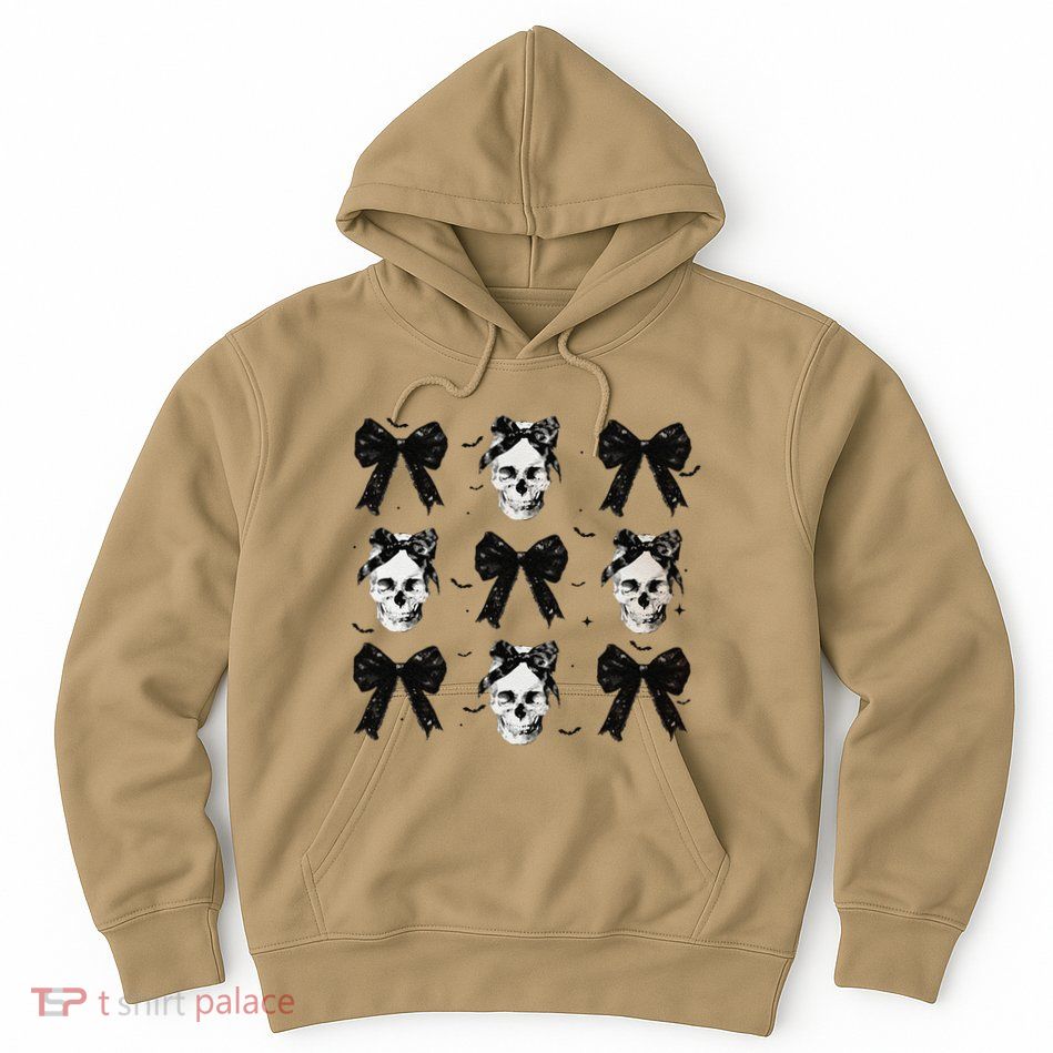 Coquette Bow Halloween Halloween Skull Hoodie