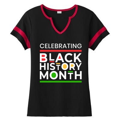 Celebrating Black History Month African American Gift Ladies Halftime Notch Neck Tee