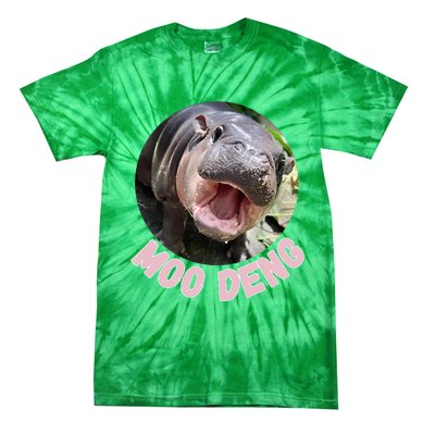 Cute Baby Hippo Moo Deng Bouncy Pig In Thai Hippopotamus Tie-Dye T-Shirt