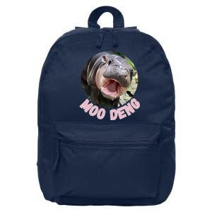 Cute Baby Hippo Moo Deng Bouncy Pig In Thai Hippopotamus 16 in Basic Backpack