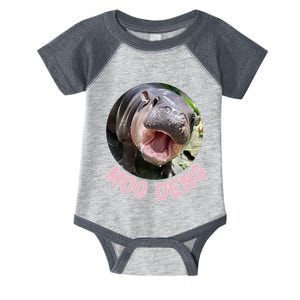 Cute Baby Hippo Moo Deng Bouncy Pig In Thai Hippopotamus Infant Baby Jersey Bodysuit