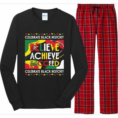 Celebrate Black History Believe Achieve Succeed Black History Month Long Sleeve Pajama Set