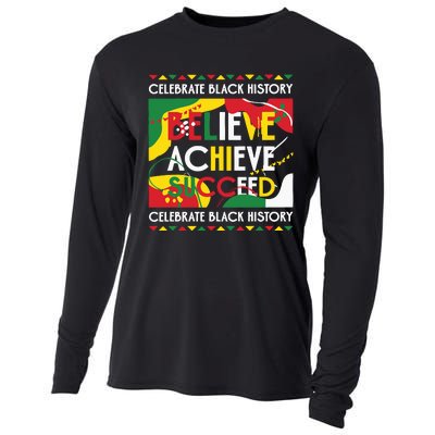 Celebrate Black History Believe Achieve Succeed Black History Month Cooling Performance Long Sleeve Crew