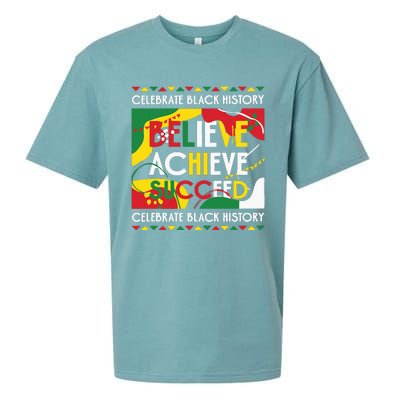 Celebrate Black History Believe Achieve Succeed Black History Month Sueded Cloud Jersey T-Shirt