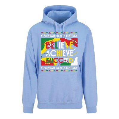 Celebrate Black History Believe Achieve Succeed Black History Month Unisex Surf Hoodie