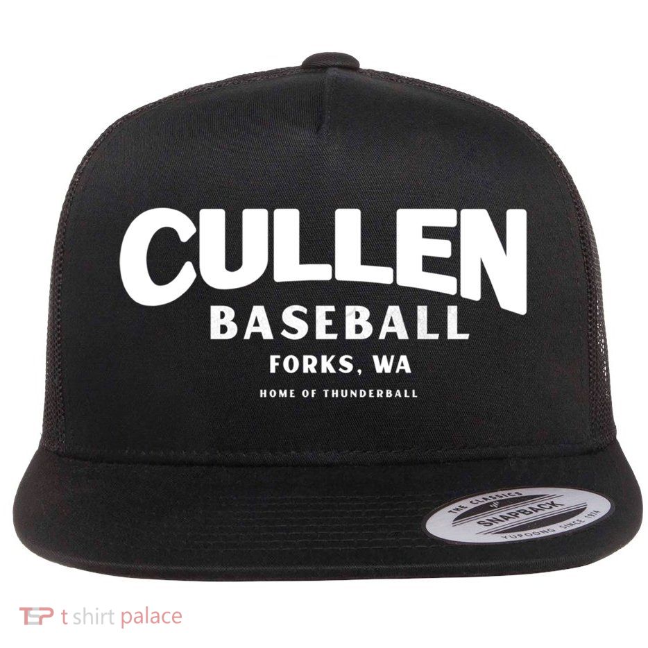 Cullen Baseball Home Of Thunderball Forks Washington Gift Flat Bill Trucker Hat