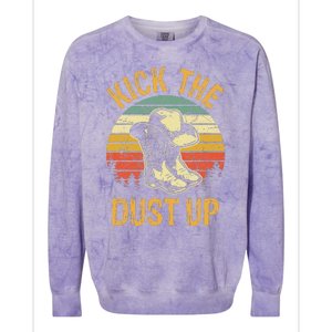 Cowboy Boots Hat Kick The Dust Up Western Country Music Colorblast Crewneck Sweatshirt